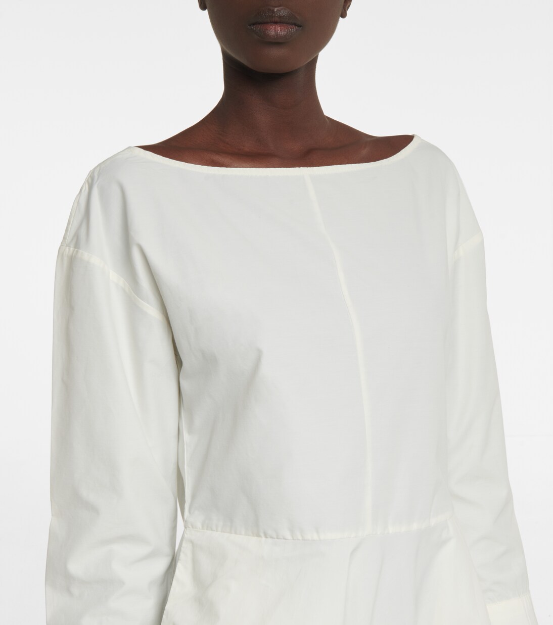 Vestido midi Holly de popelín de algodón | Deveaux New York