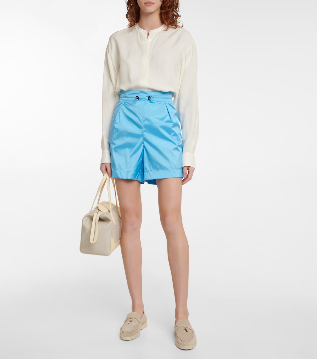 Shorts de seda de tiro alto | Loro Piana