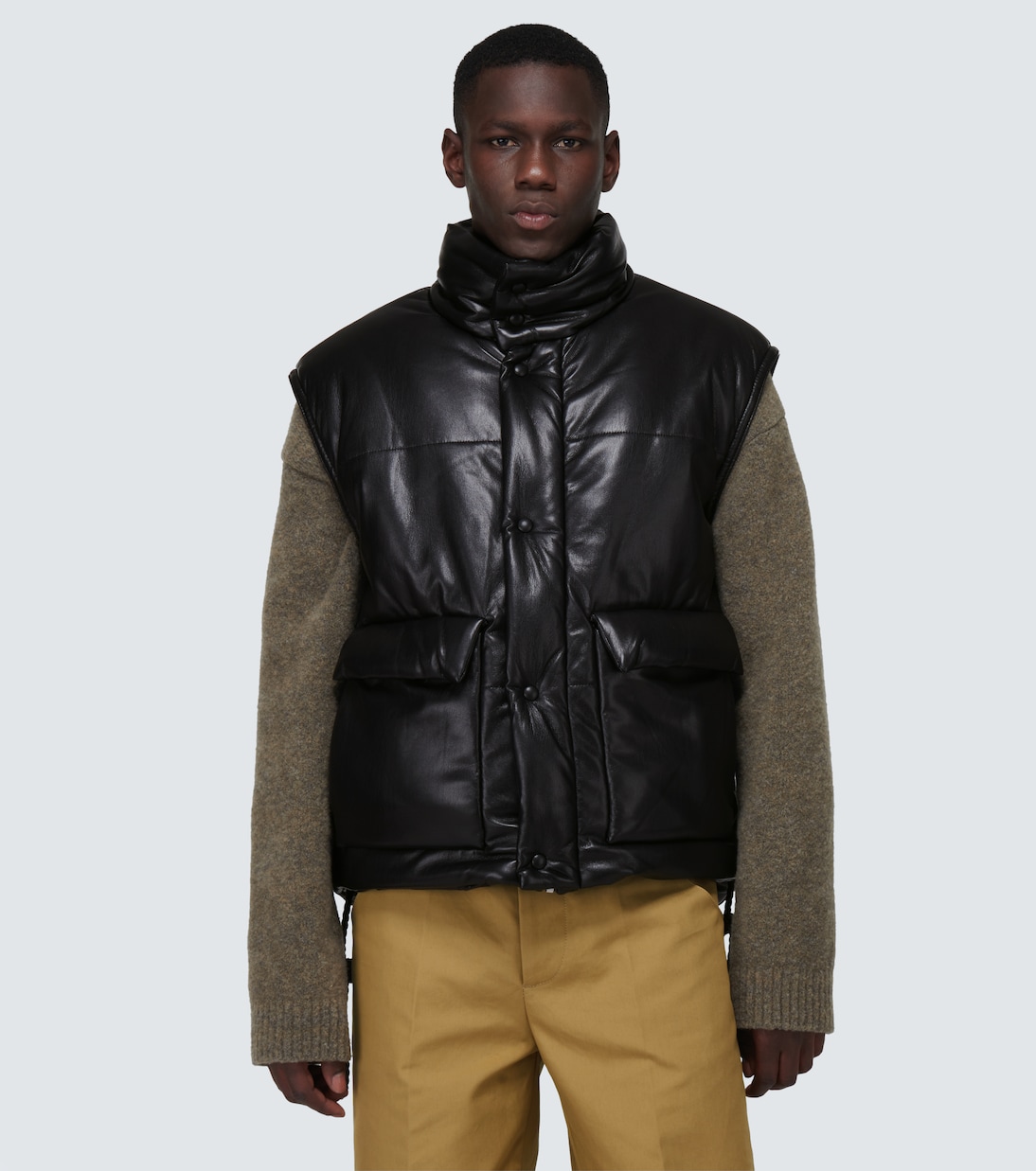 Jovan faux leather puffer vest | Nanushka