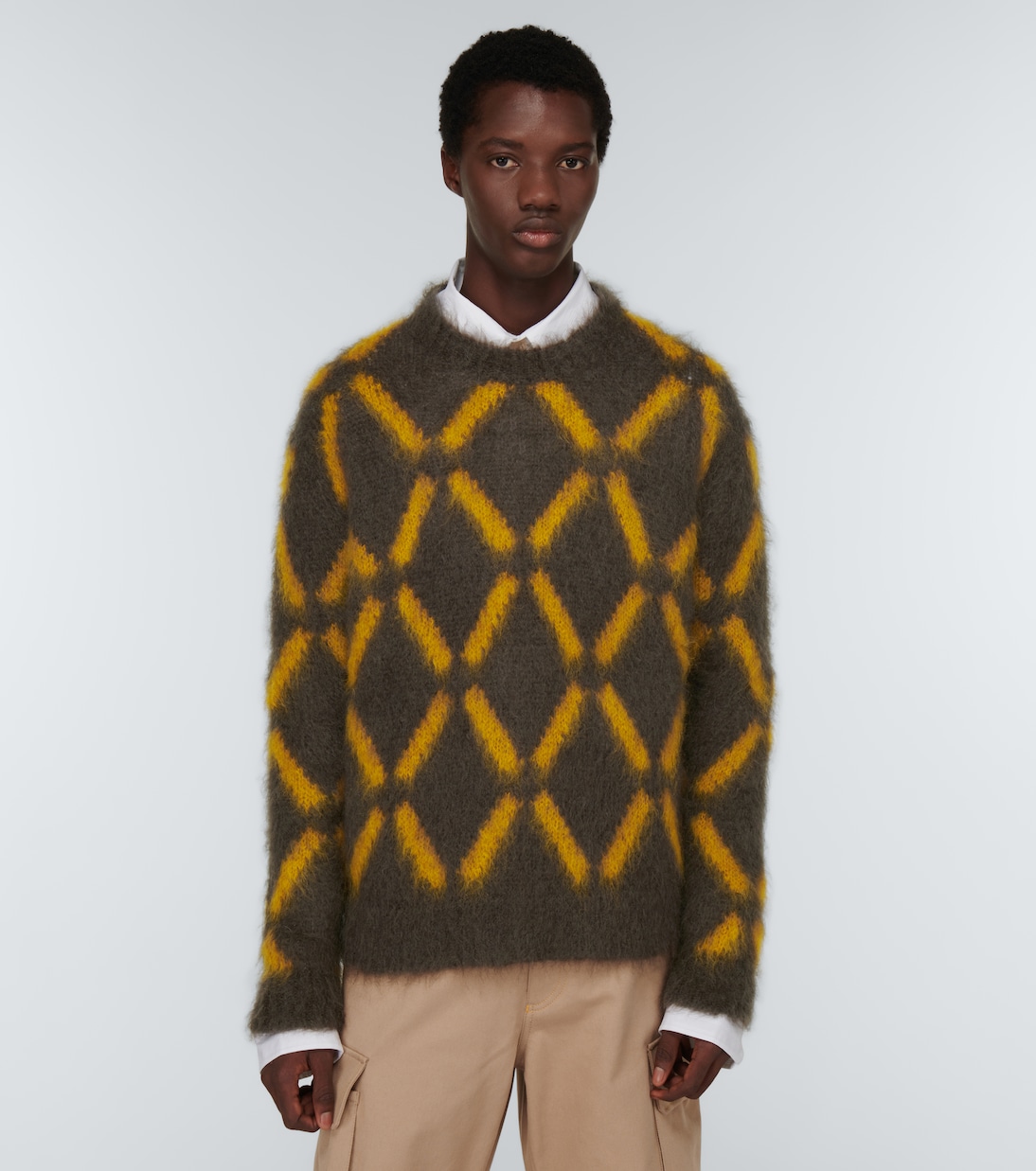 Pull intarsia en mohair mélangé | Marni