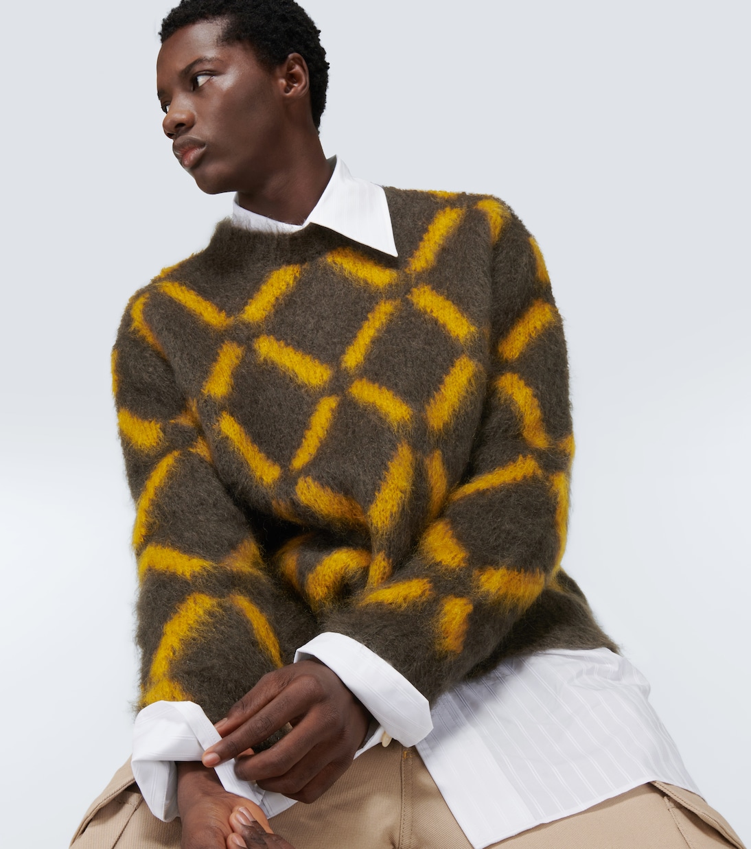 Pull intarsia en mohair mélangé | Marni
