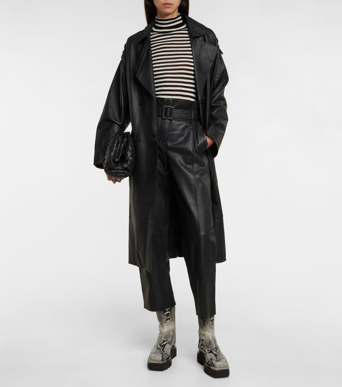 High-rise leather paperbag pants | Yves Salomon