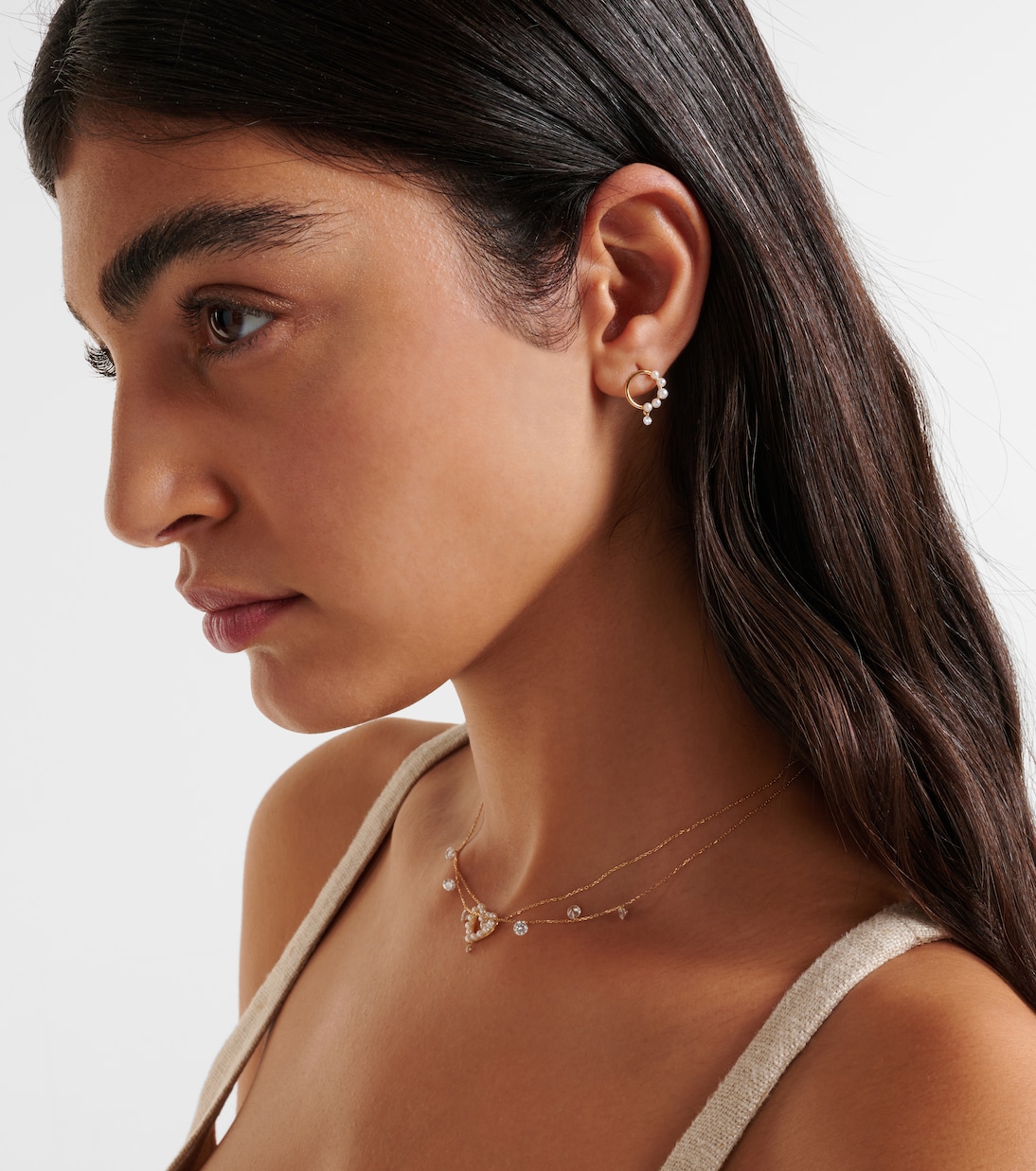 Boucles d'oreilles Aphrodite en or 18 ct, perles et diamants | Persée