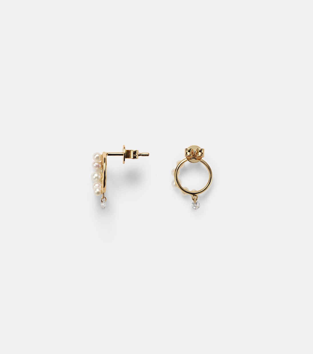 Boucles d'oreilles Aphrodite en or 18 ct, perles et diamants | Persée