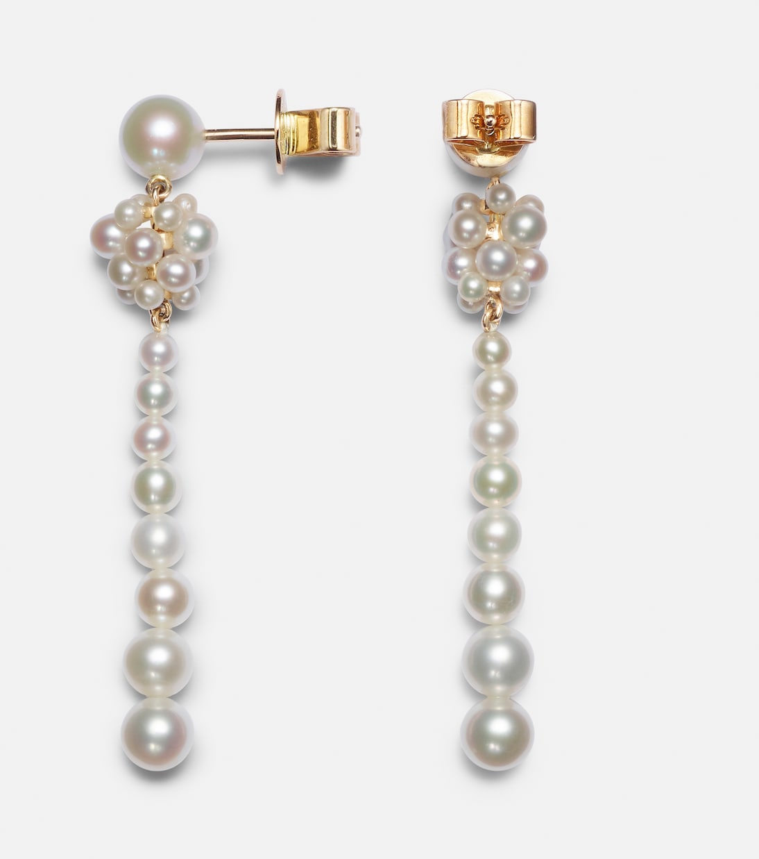 Orecchini in oro 14kt Sienna Rêve di Sophie Bille Brahe con diamanti e perle