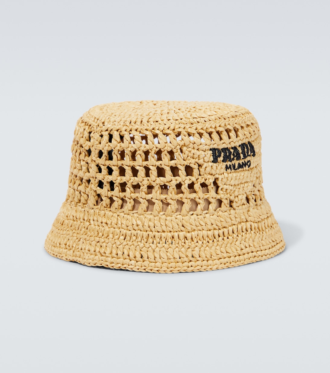 Raffia bucket hat in beige Prada Mytheresa