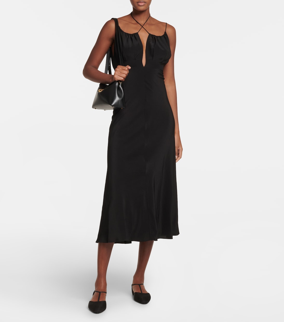 Halterneck silk maxi dress | Toteme