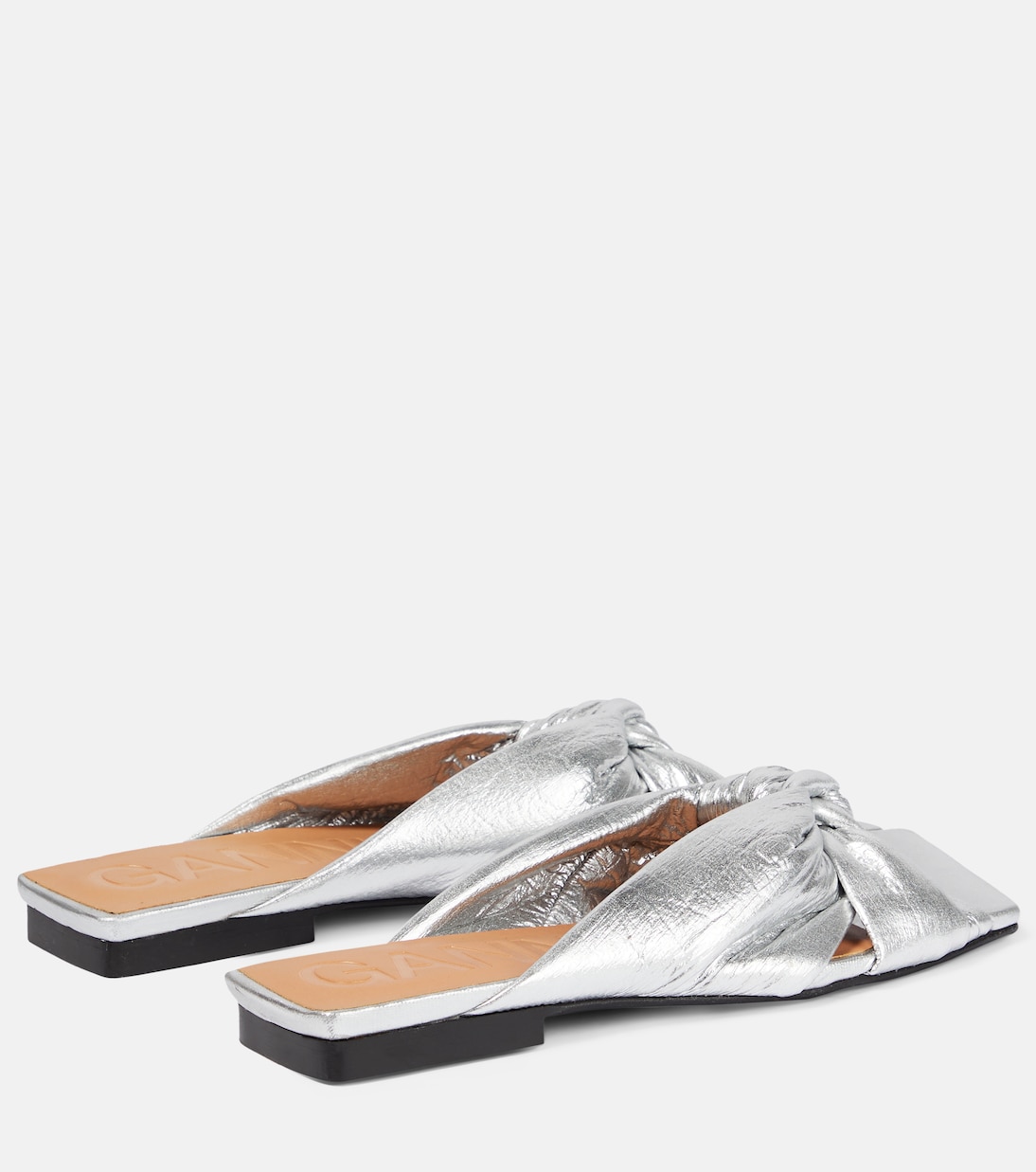 Metallic padded sandals | Ganni
