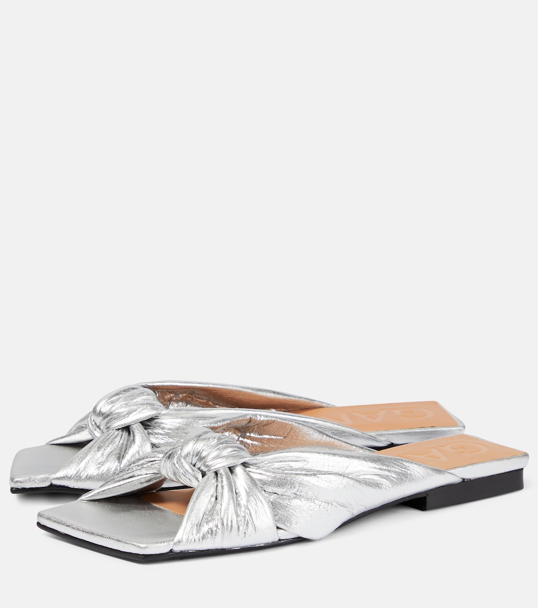 Metallic padded sandals | Ganni