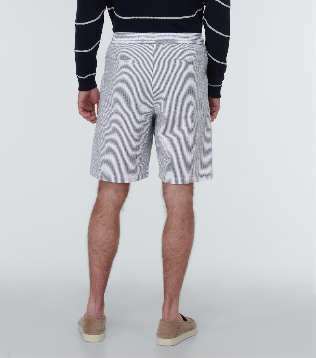Shorts en mezcla de algodón a rayas | Giorgio Armani