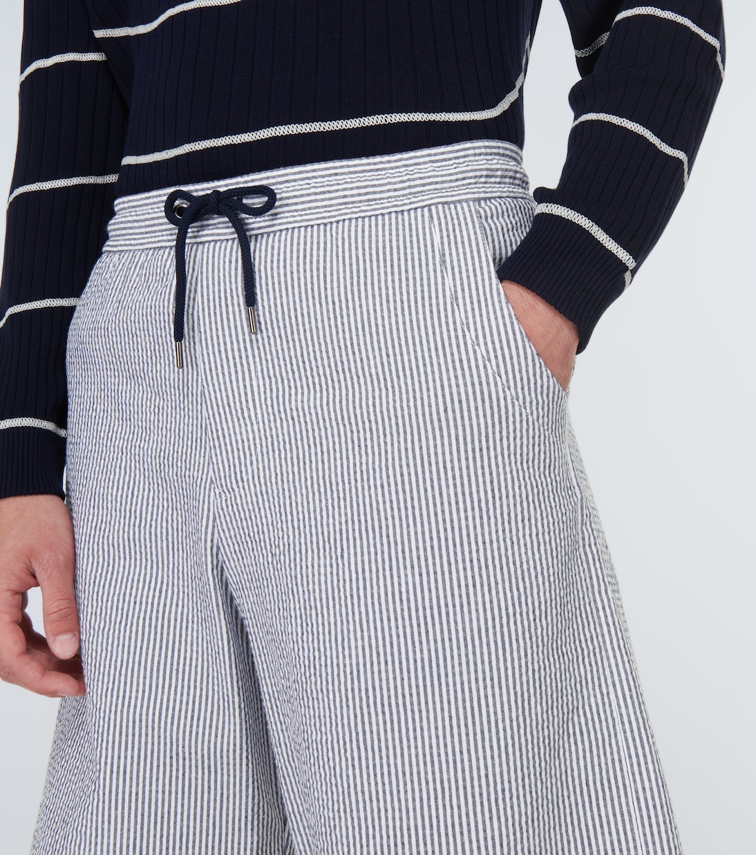 Shorts en mezcla de algodón a rayas | Giorgio Armani