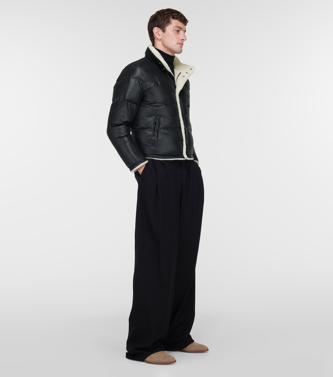 Faux shearling-lined down jacket | Saint Laurent