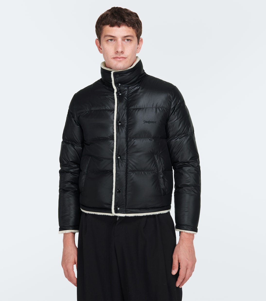 Faux shearling-lined down jacket | Saint Laurent