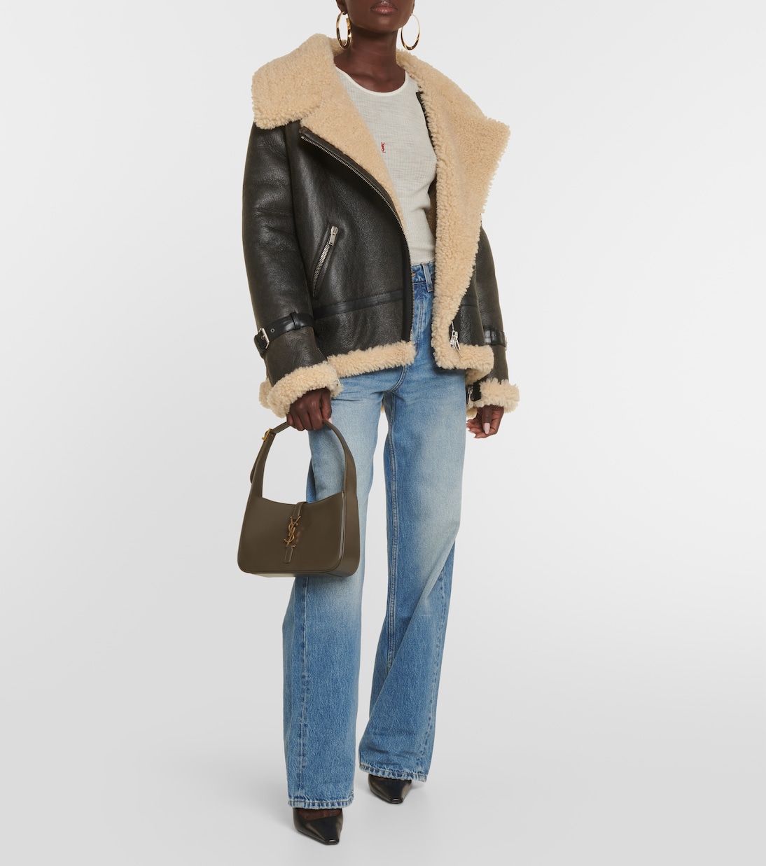 Lederjacke mit Shearling | Saint Laurent