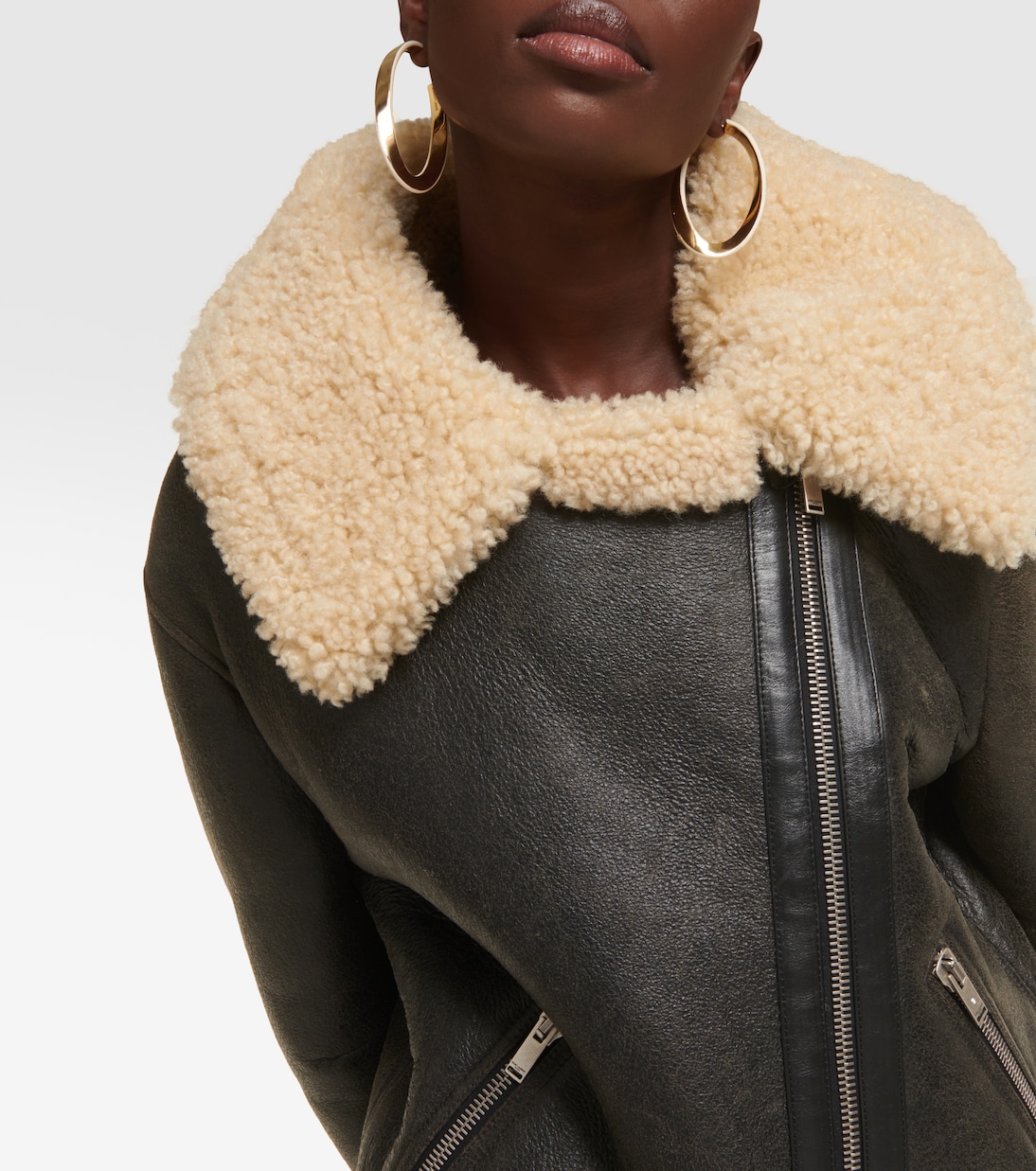 Lederjacke mit Shearling | Saint Laurent