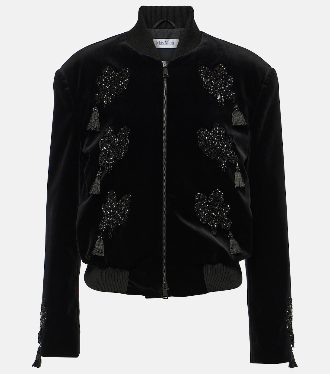 Bestickte Bomberjacke Musette aus Samt | Max Mara
