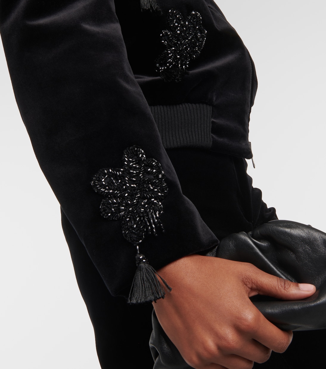 Bestickte Bomberjacke Musette aus Samt | Max Mara