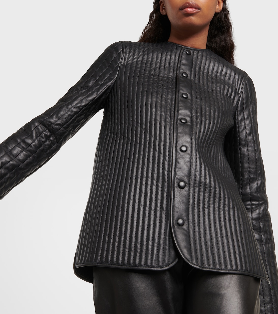 Reversible leather quilted jacket  | Toteme