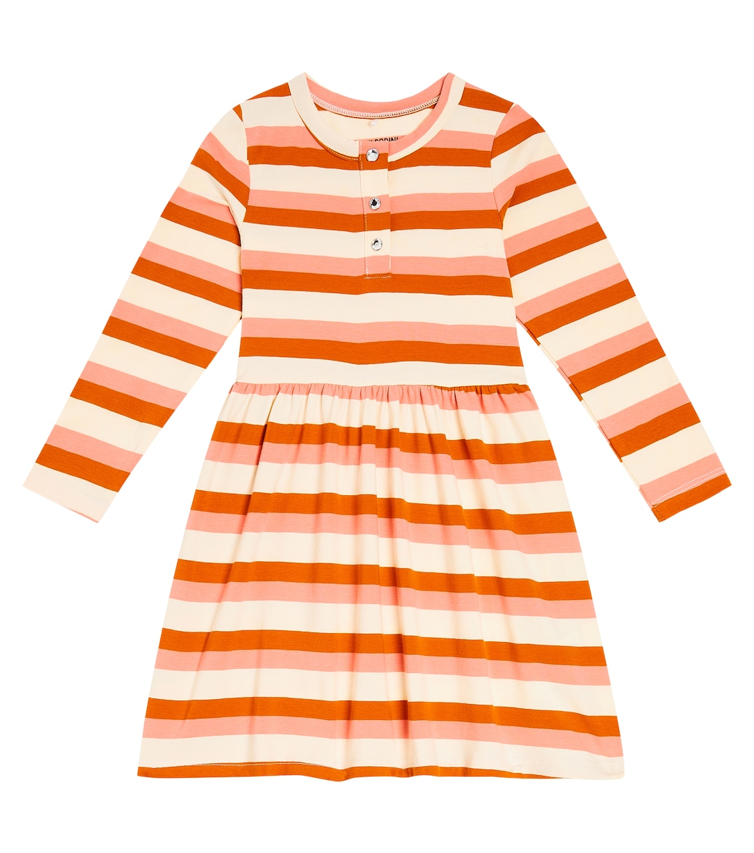 Vestido en mezcla de algodón a rayas | Mini Rodini