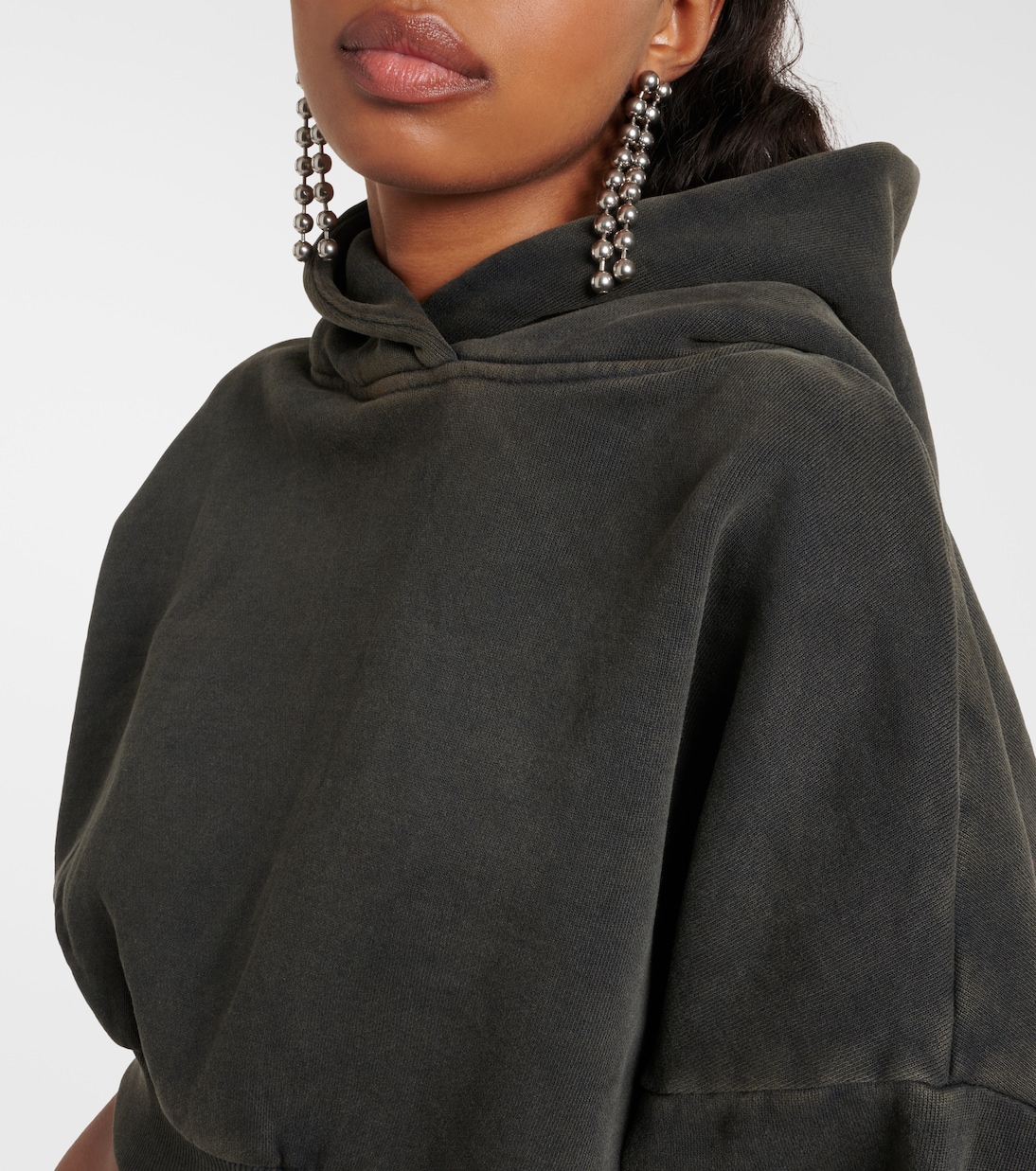 Sudadera con capucha de algodón cropped | Entire Studios
