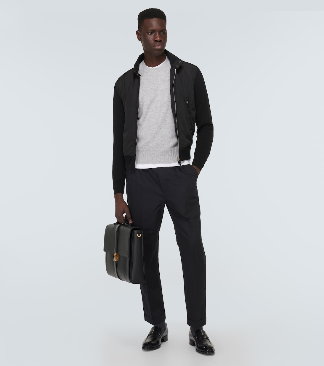 Pantalones rectos de algodón y seda | Tom Ford