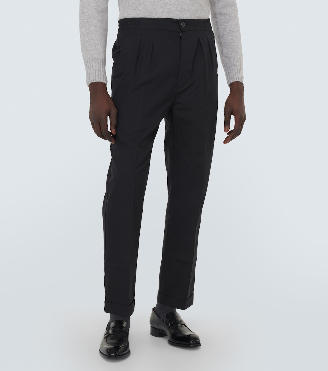 Pantalones rectos de algodón y seda | Tom Ford