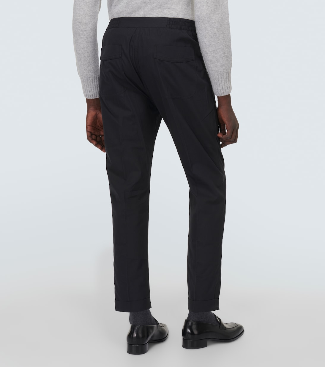 Pantalones rectos de algodón y seda | Tom Ford