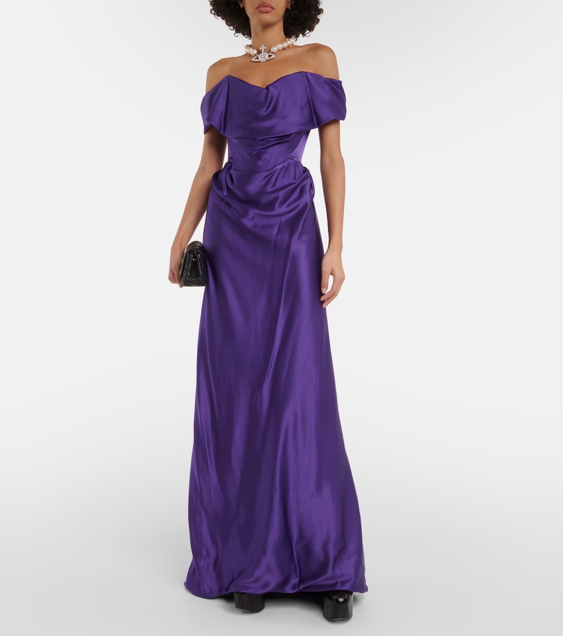 Off-Shoulder-Robe aus Satin | Vivienne Westwood
