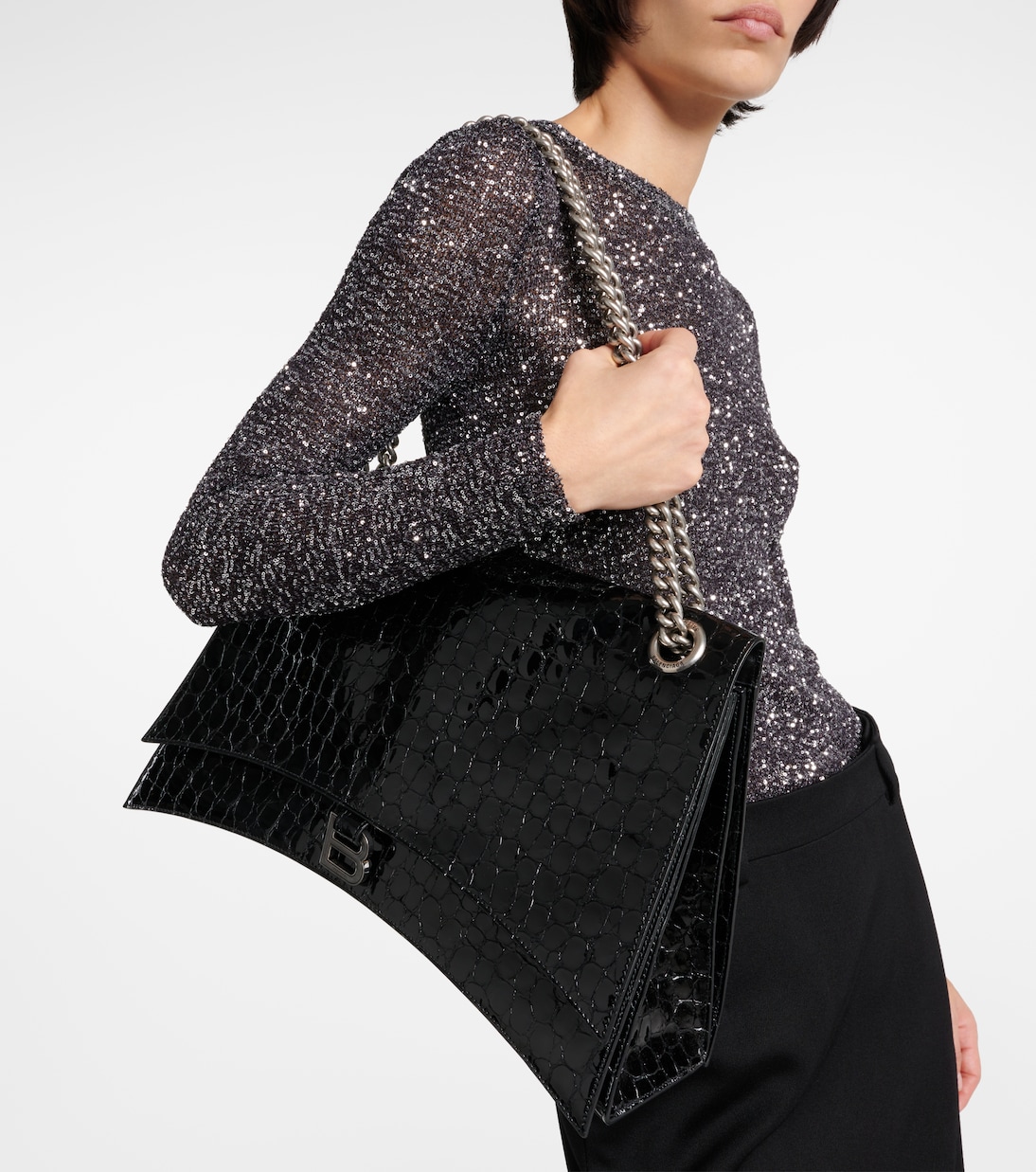 Schultertasche Crush Large aus Leder | Balenciaga