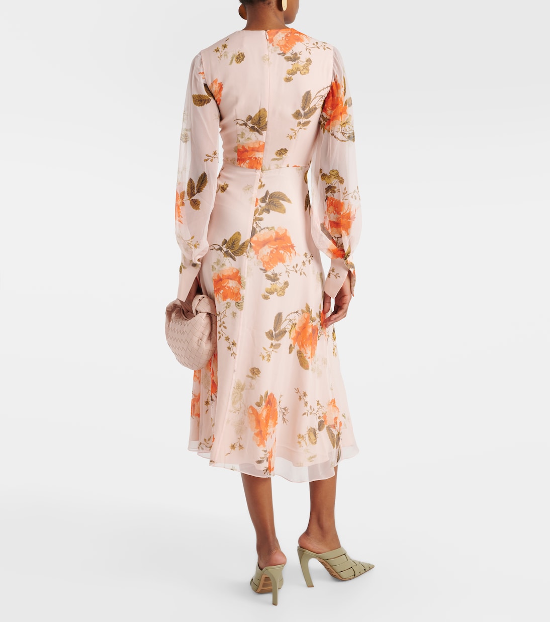 Vestido midi de seda floral | Erdem