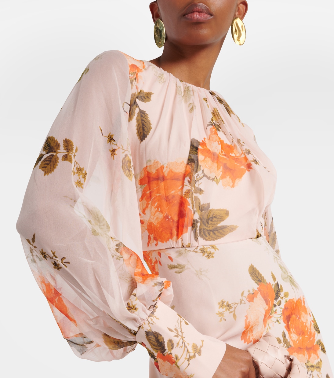 Vestido midi de seda floral | Erdem