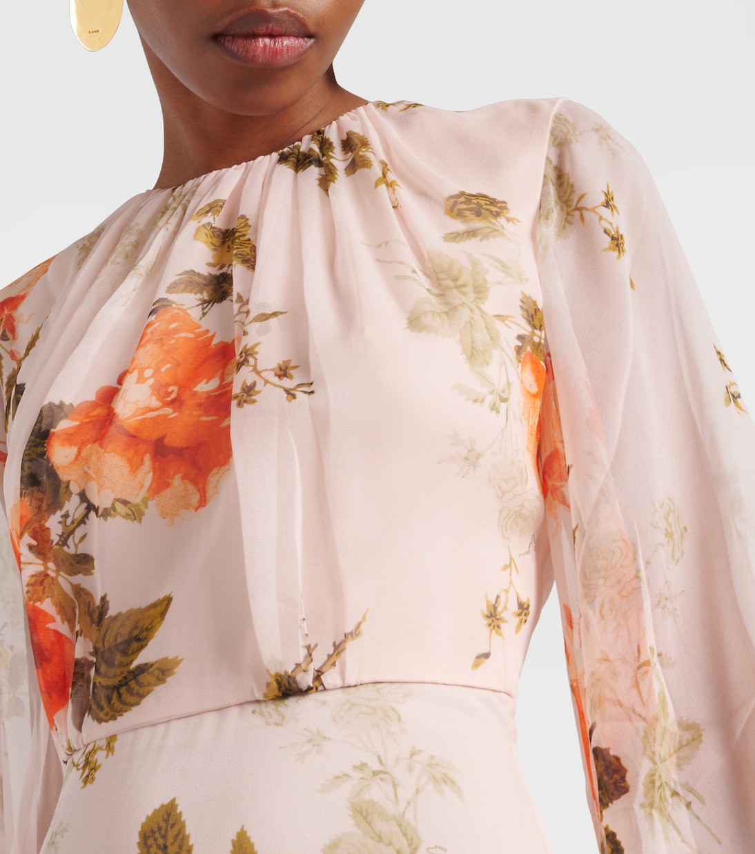 Vestido midi de seda floral | Erdem