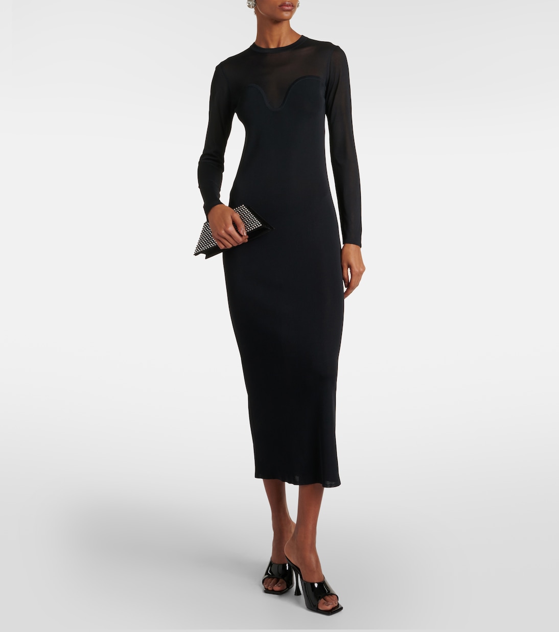 Abito lungo con mesh | Nina Ricci