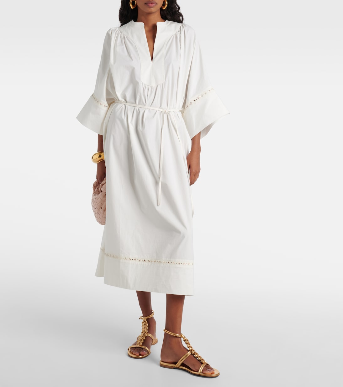 Vestido largo de mezcla de algodón | Yves Salomon