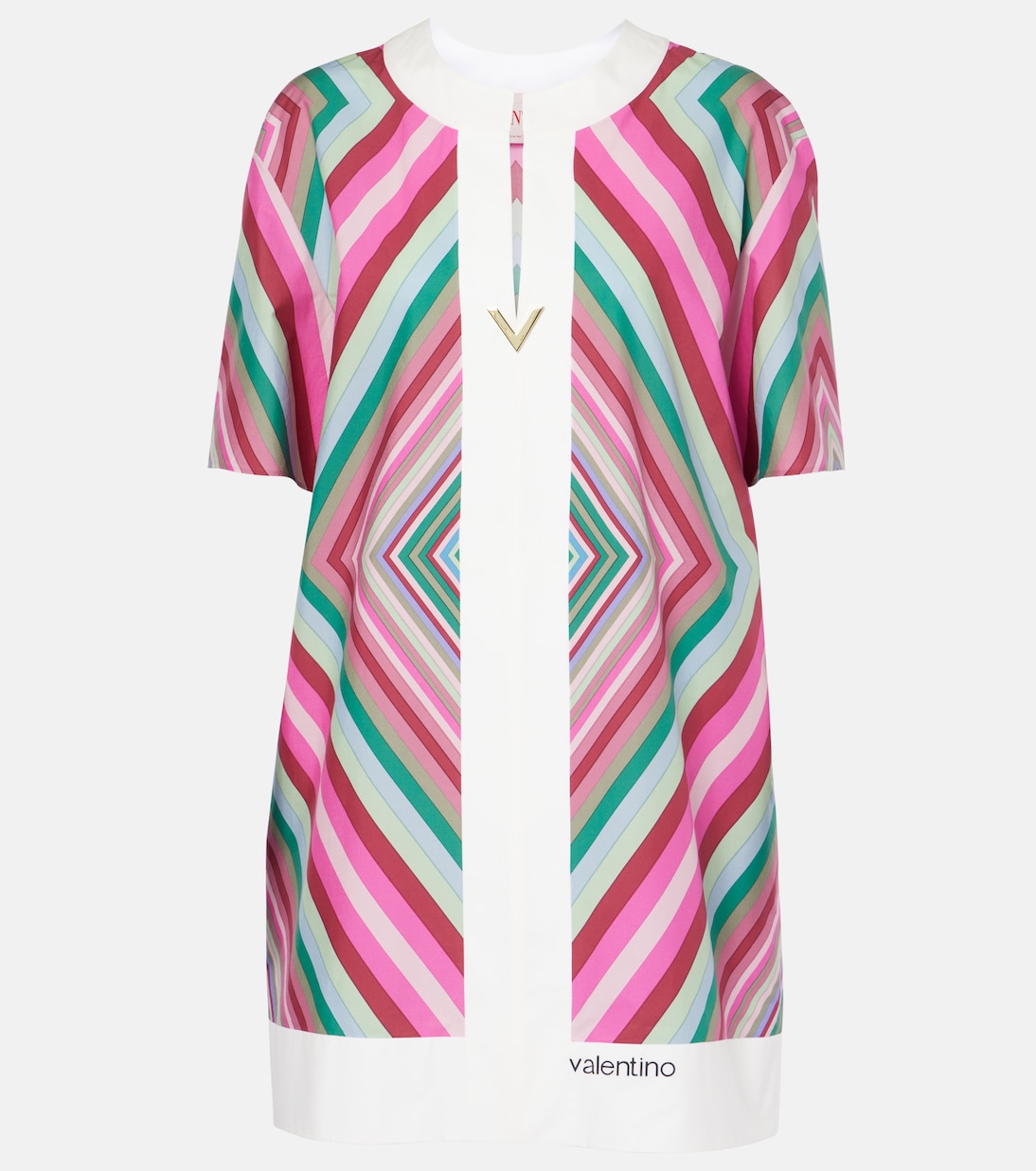 Vestido corto Rhombus 75 de algodón con VGold  | Valentino