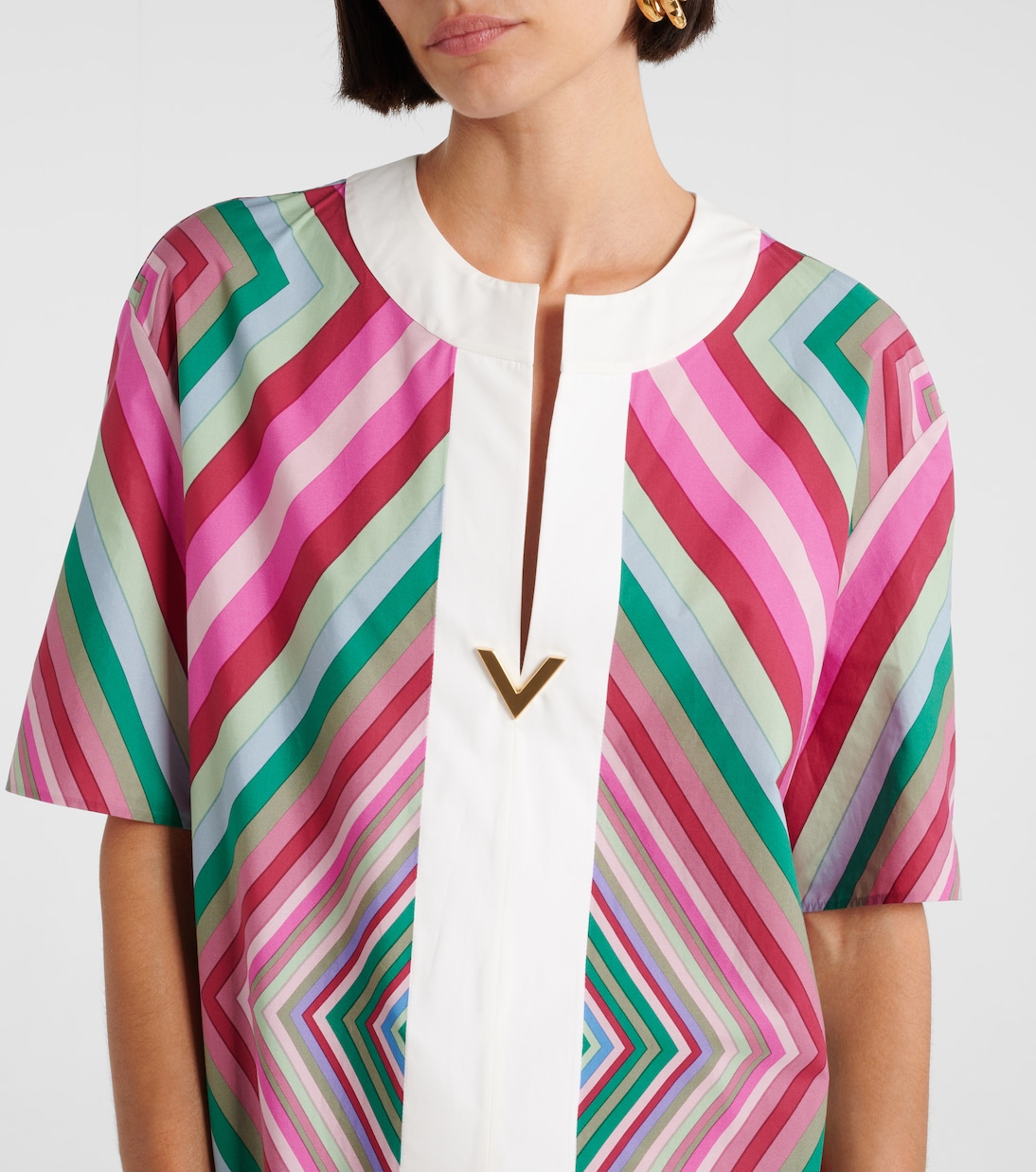 Vestido corto Rhombus 75 de algodón con VGold  | Valentino
