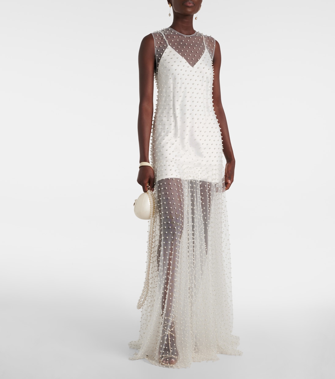 Robe aus Mesh mit Kristallen | Norma Kamali