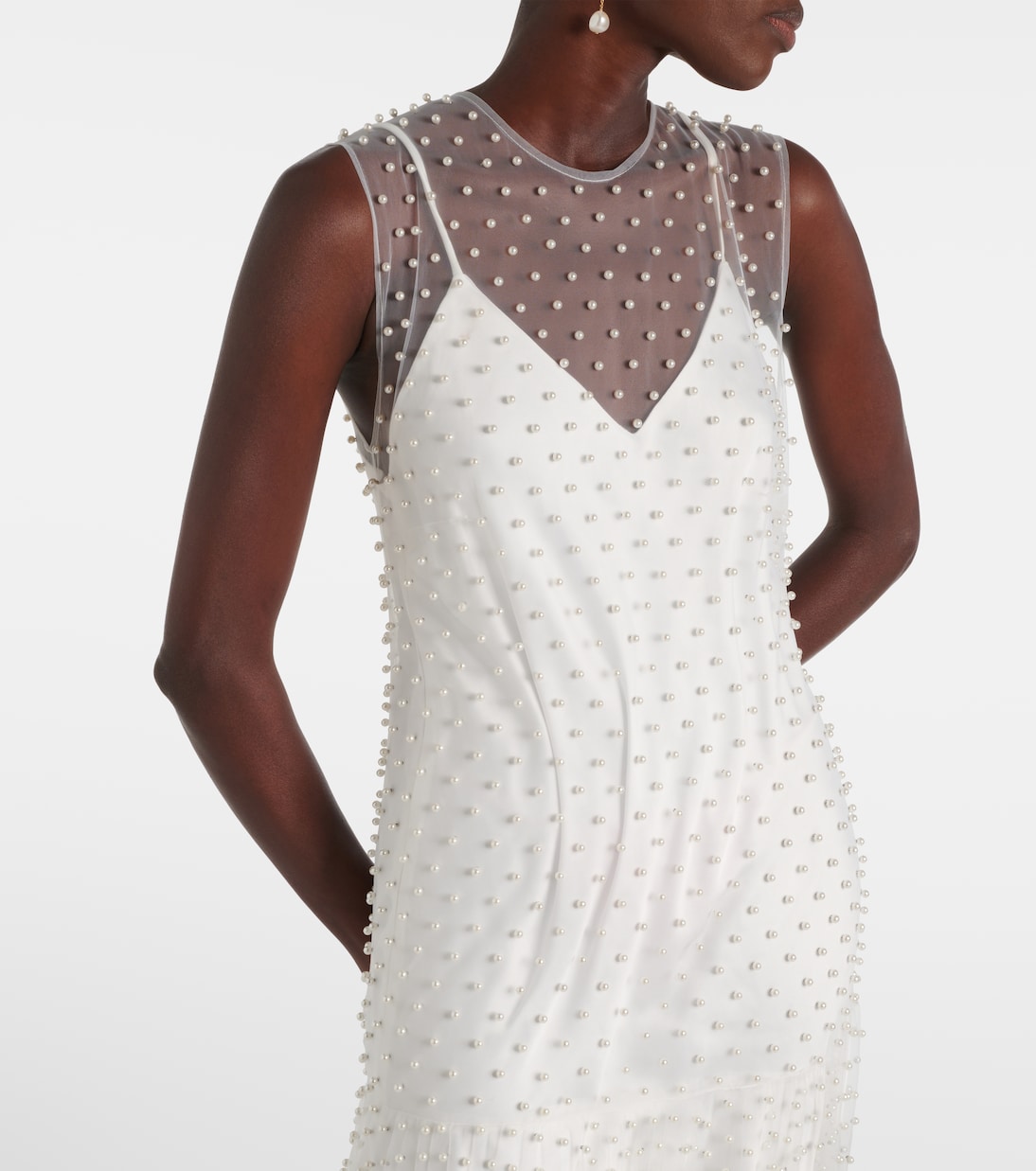 Robe aus Mesh mit Kristallen | Norma Kamali