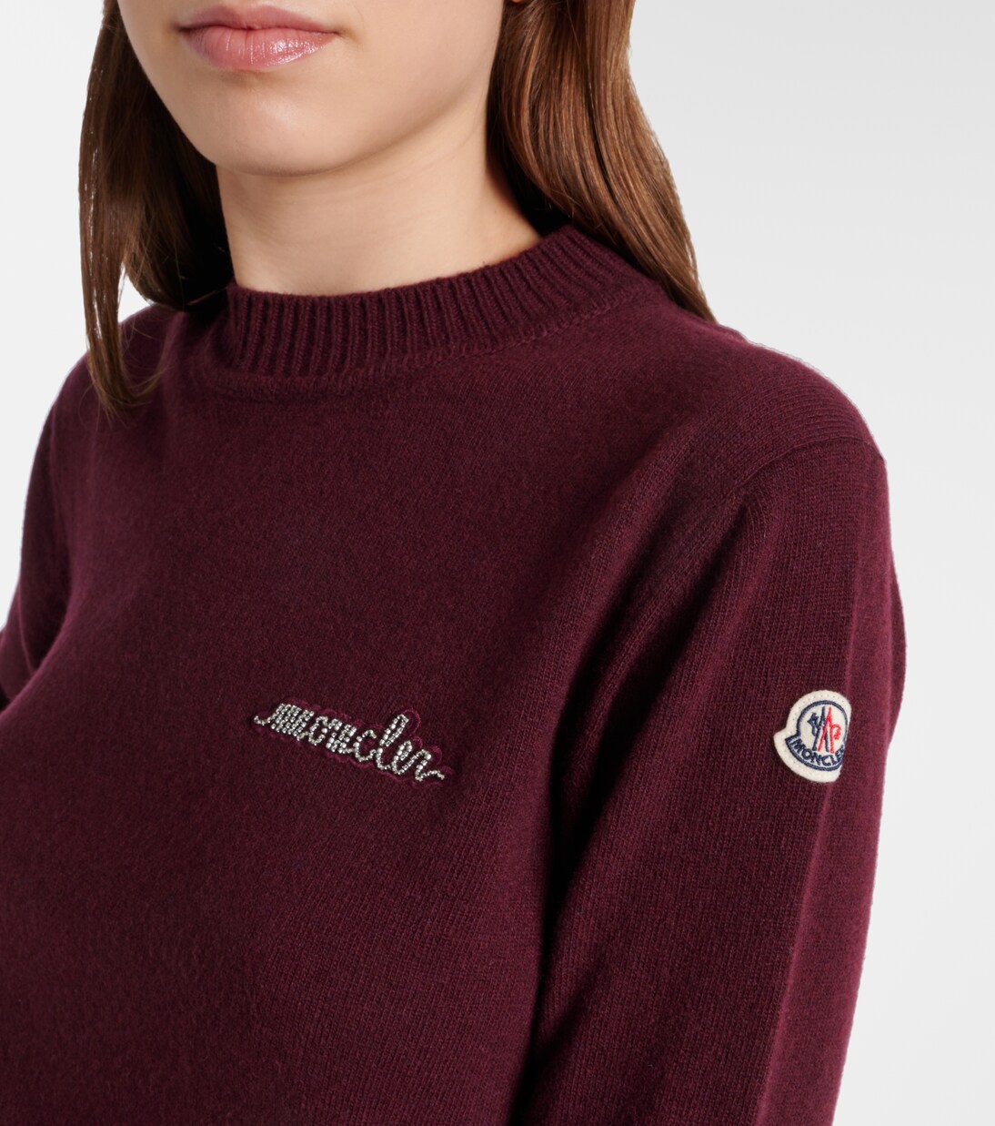 Wool blend sweater in red Moncler Mytheresa