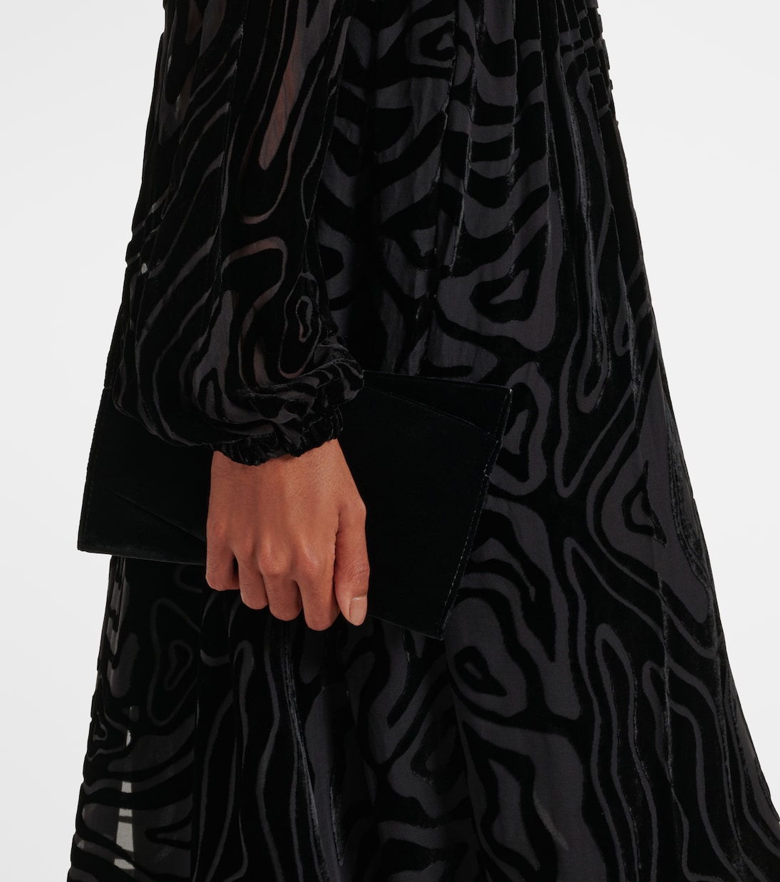 Vestido midi Elora de terciopelo y malla | Ulla Johnson