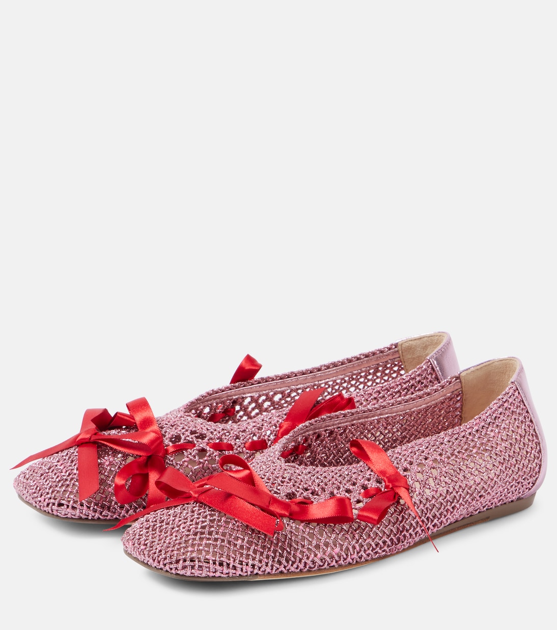 Bailarinas de croché con lazo y piel | Simone Rocha