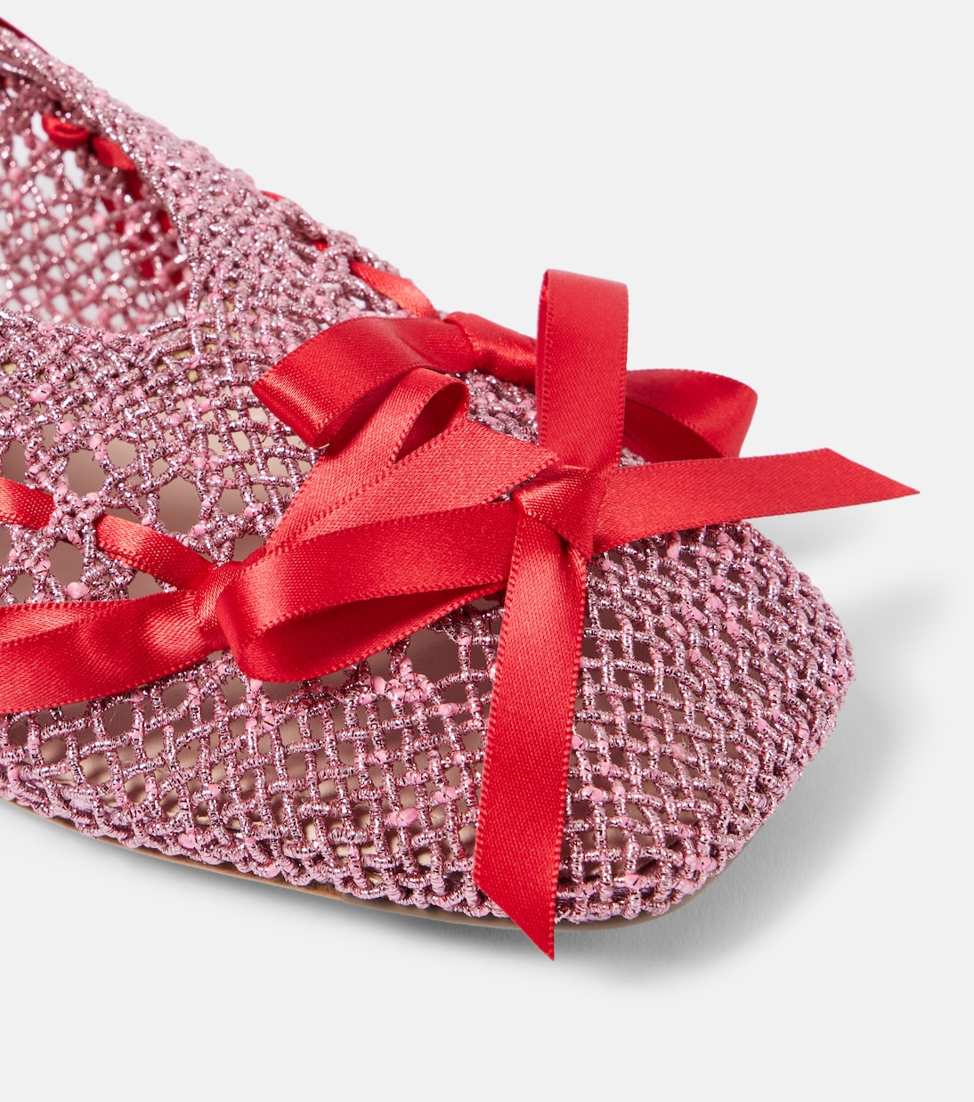 Bailarinas de croché con lazo y piel | Simone Rocha