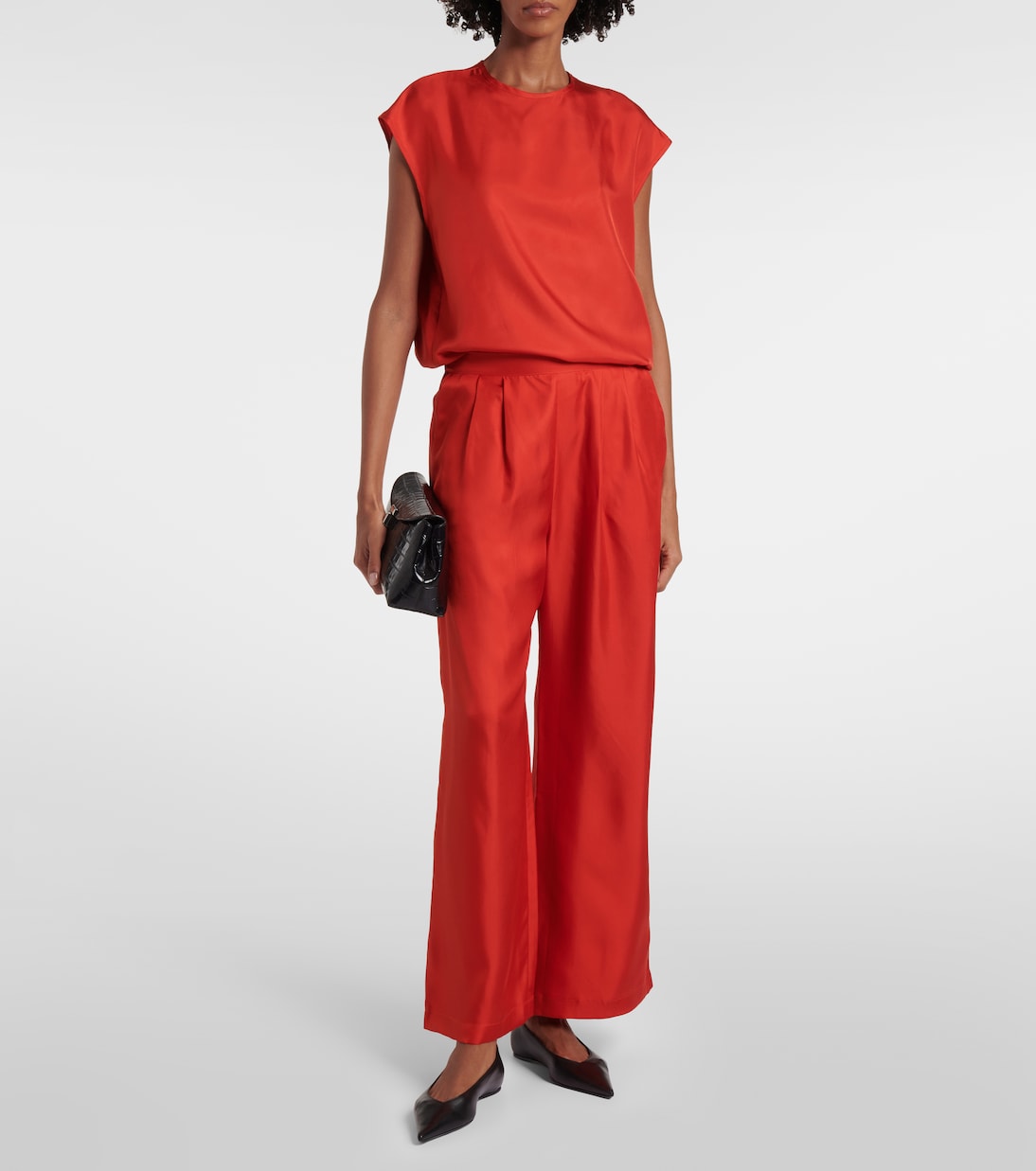 Dasha silk twill top | Asceno