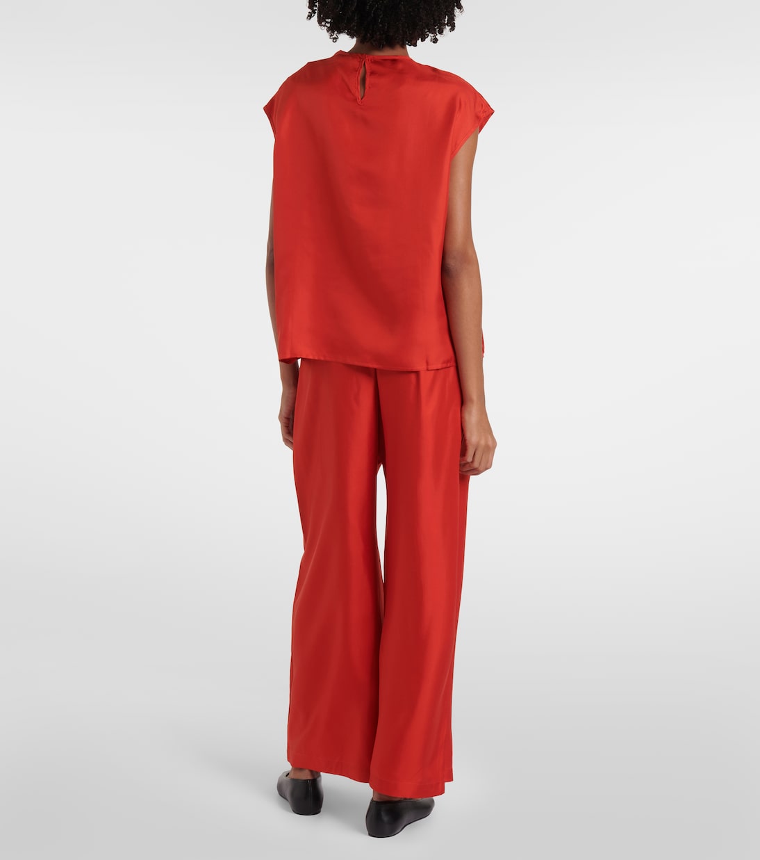 Dasha silk twill top | Asceno