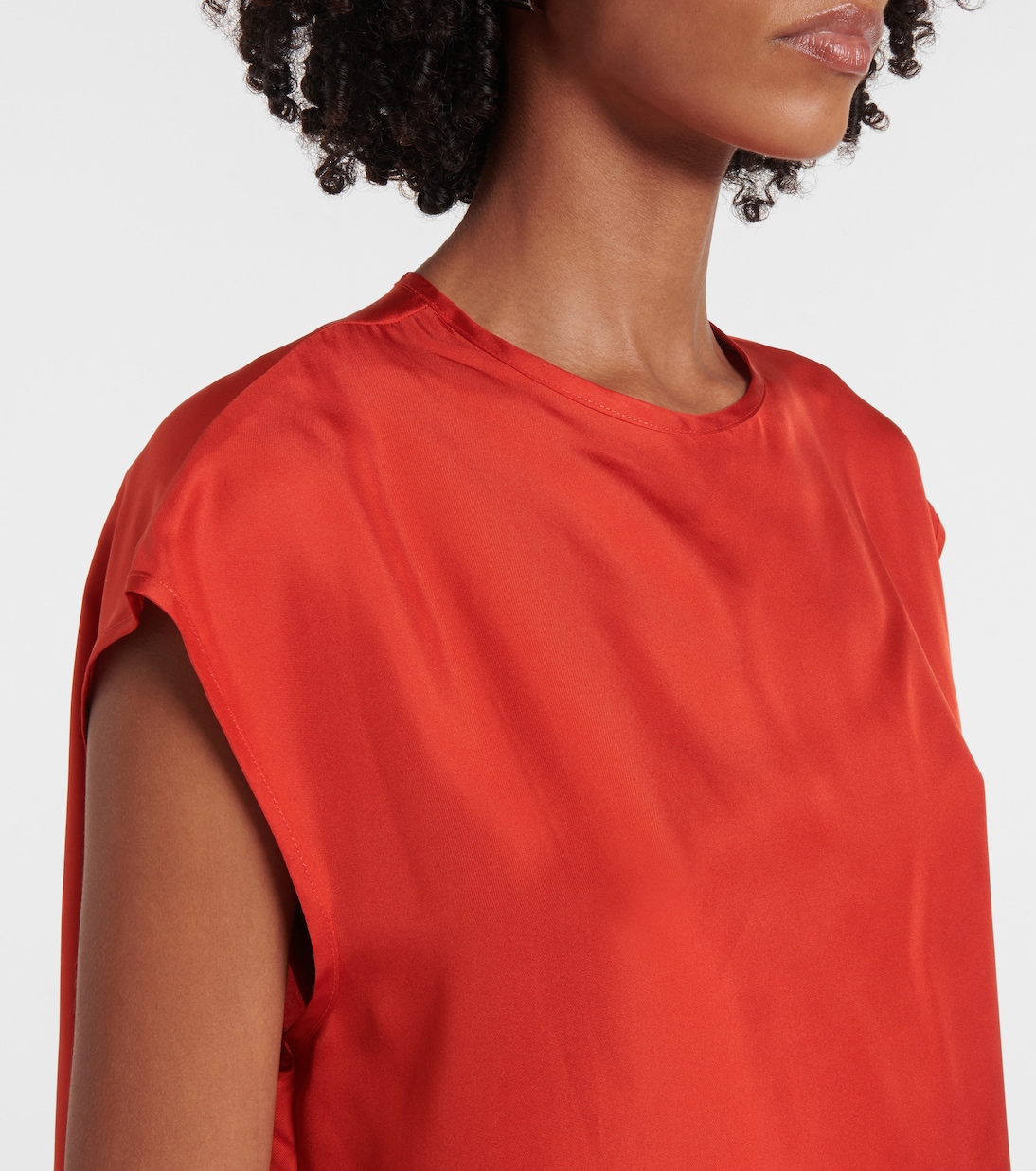 Dasha silk twill top | Asceno
