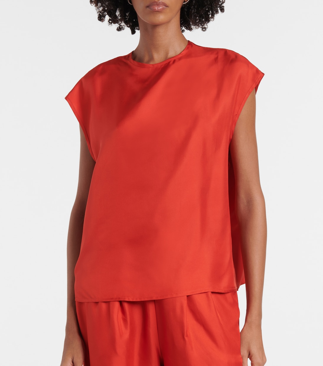 Dasha silk twill top | Asceno