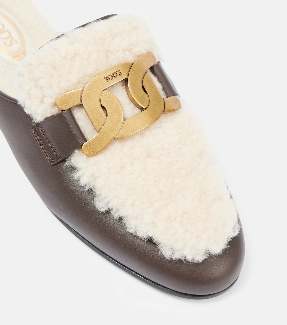 Slippers Catena de piel con borrego | Tod's