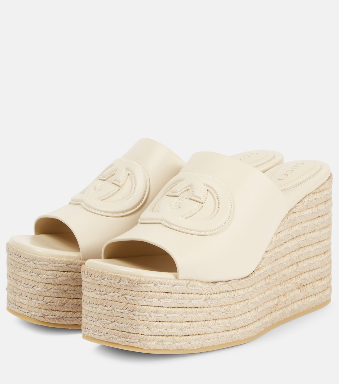 Alpargatas con plataforma de piel con GG | Gucci