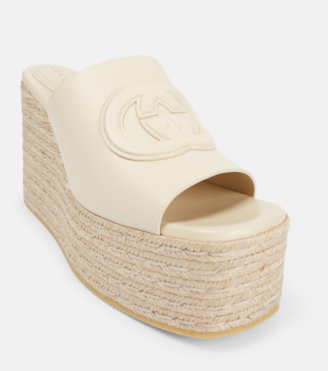 Alpargatas con plataforma de piel con GG | Gucci
