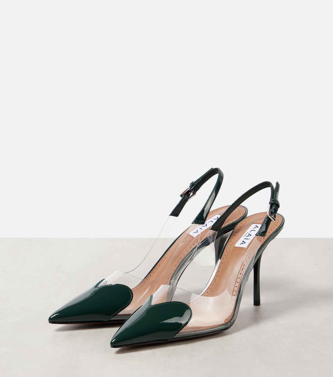 Escarpins Le Cœur 90 en cuir verni et PU | Alaïa